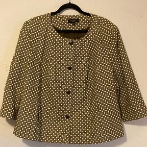 Talbots Beige and Black Patterned Blazer Jacket